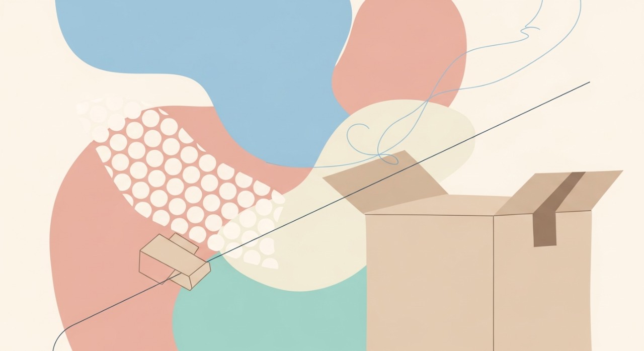 Pelbagai jenis bahan pembungkus seperti bubble wrap dan kotak tebal yang sesuai untuk menghantar barang cecair.